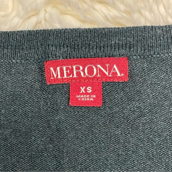 Merona Dark Green Button Up Cardigan w/ Ruffle Trim - Picture 8 of 8